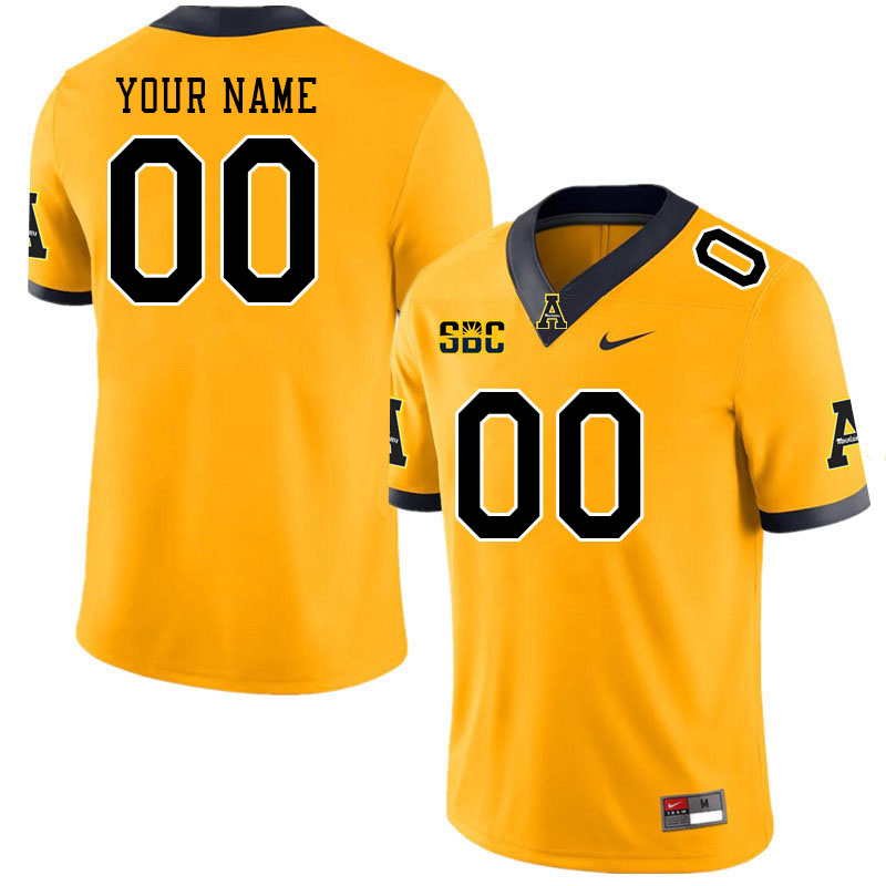 Custom Appalachian State Mountaineers Name And Number College Football Jerseys Stitched-Gold - Click Image to Close